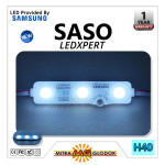 LED Module Saso LEDXpert Samsung KW SMD 2835 Cover Dove Doff | 3 Mata - White / Putih